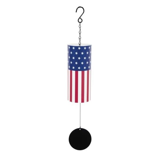 American Flag Cylinder Wind Chime Flower Bouquet