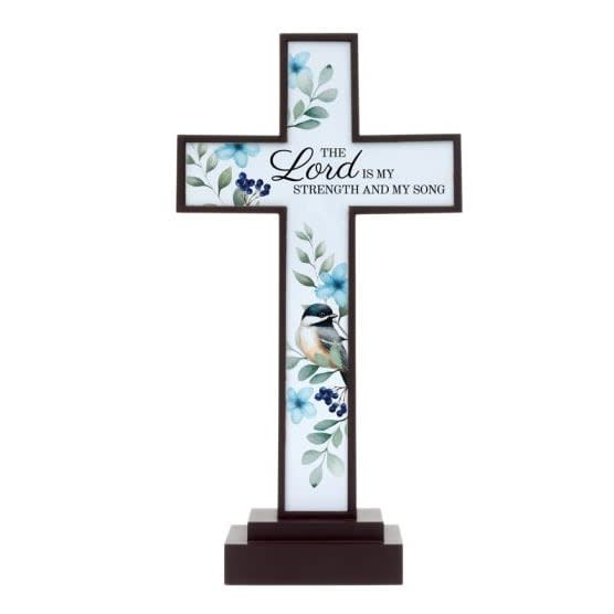 "Lord is my Strength" LED Pedestal Cross