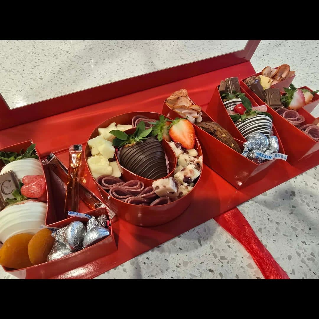 Charcuterie Love Box Flower Bouquet