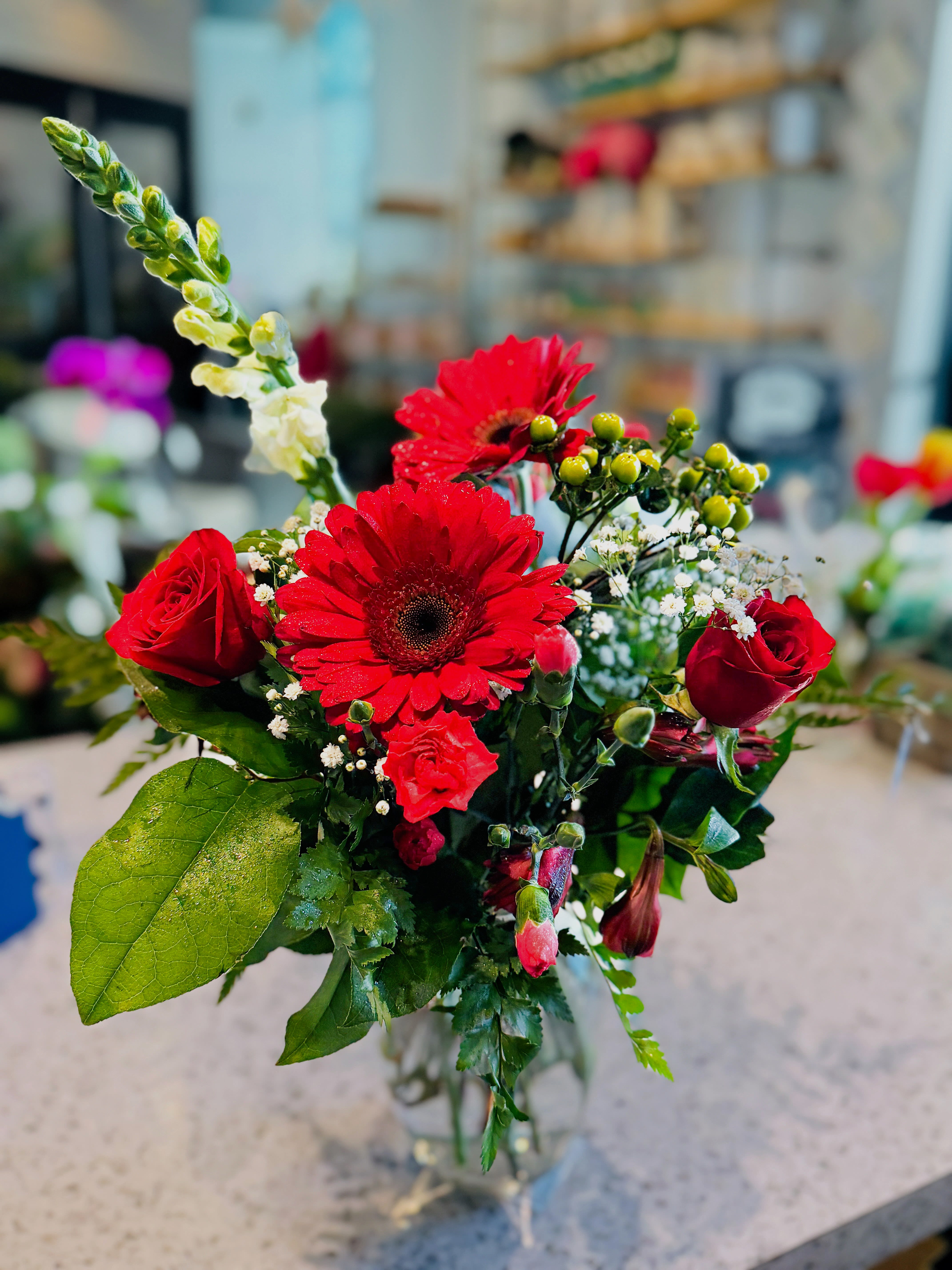 Valentine Colors Petite Traditional Arrangement Flower Bouquet