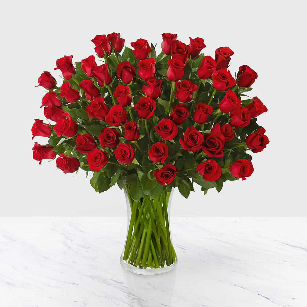 Fifty Long Stem Red Roses