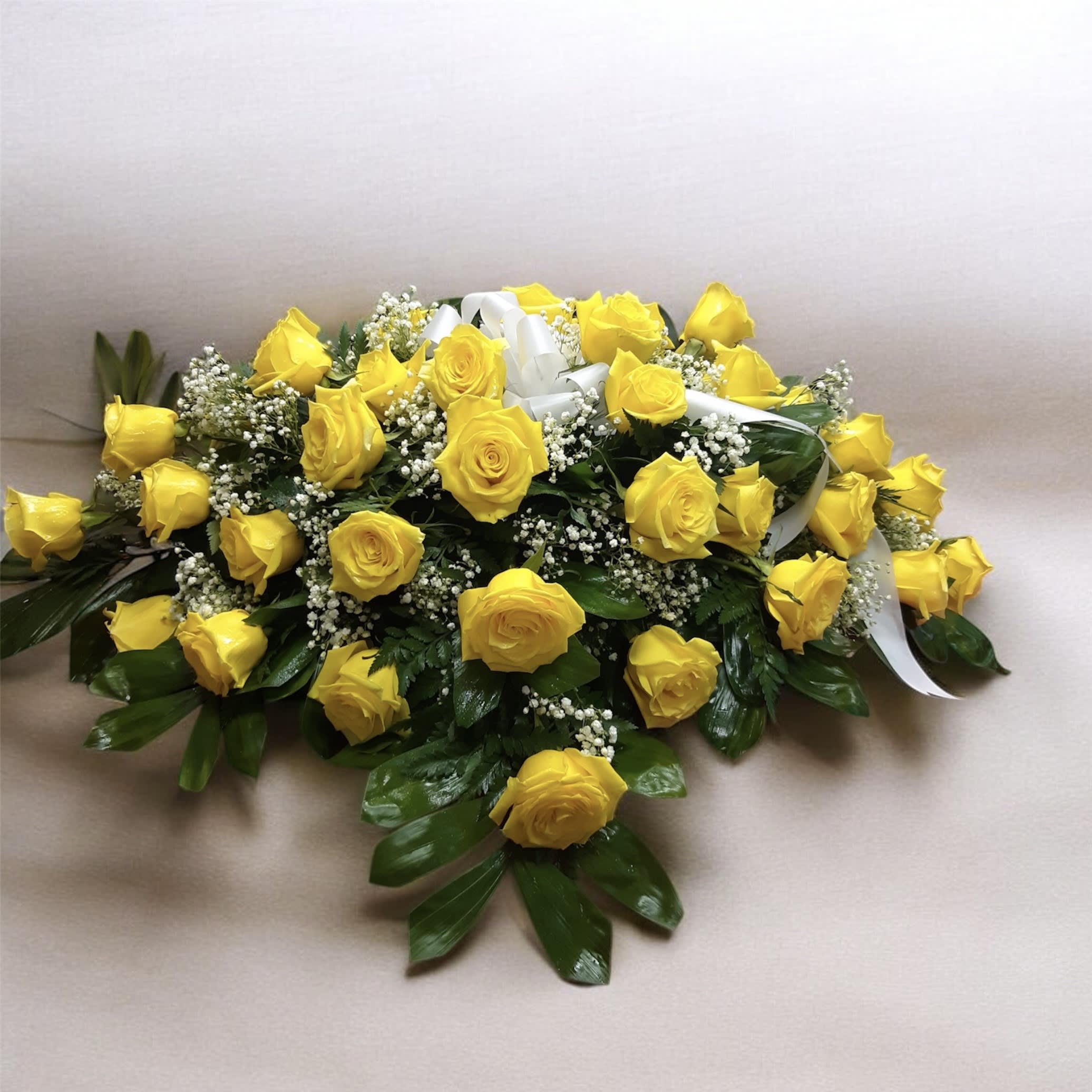 Yellow Rose Casket Spray Flower Bouquet