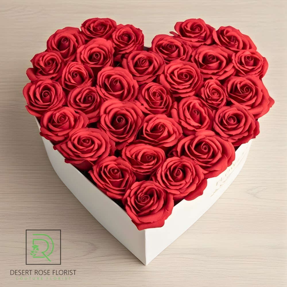 Scarlet Heart Box (Fresh Roses)