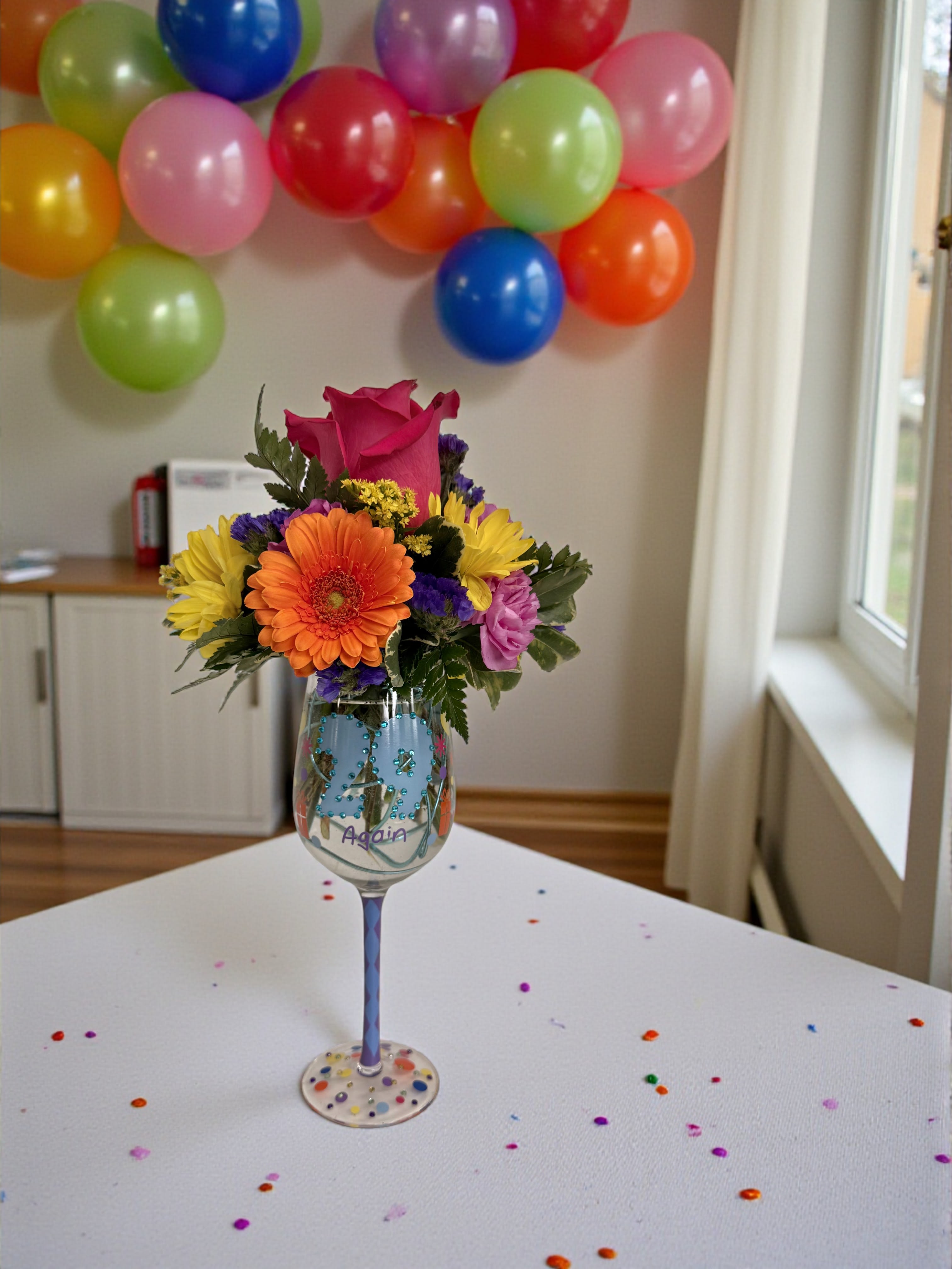 Forever 29 Toast Birthday Wine Glass Bouquet