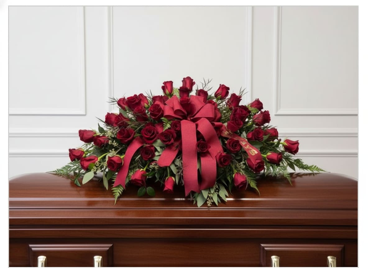 Red Rose Casket Spray