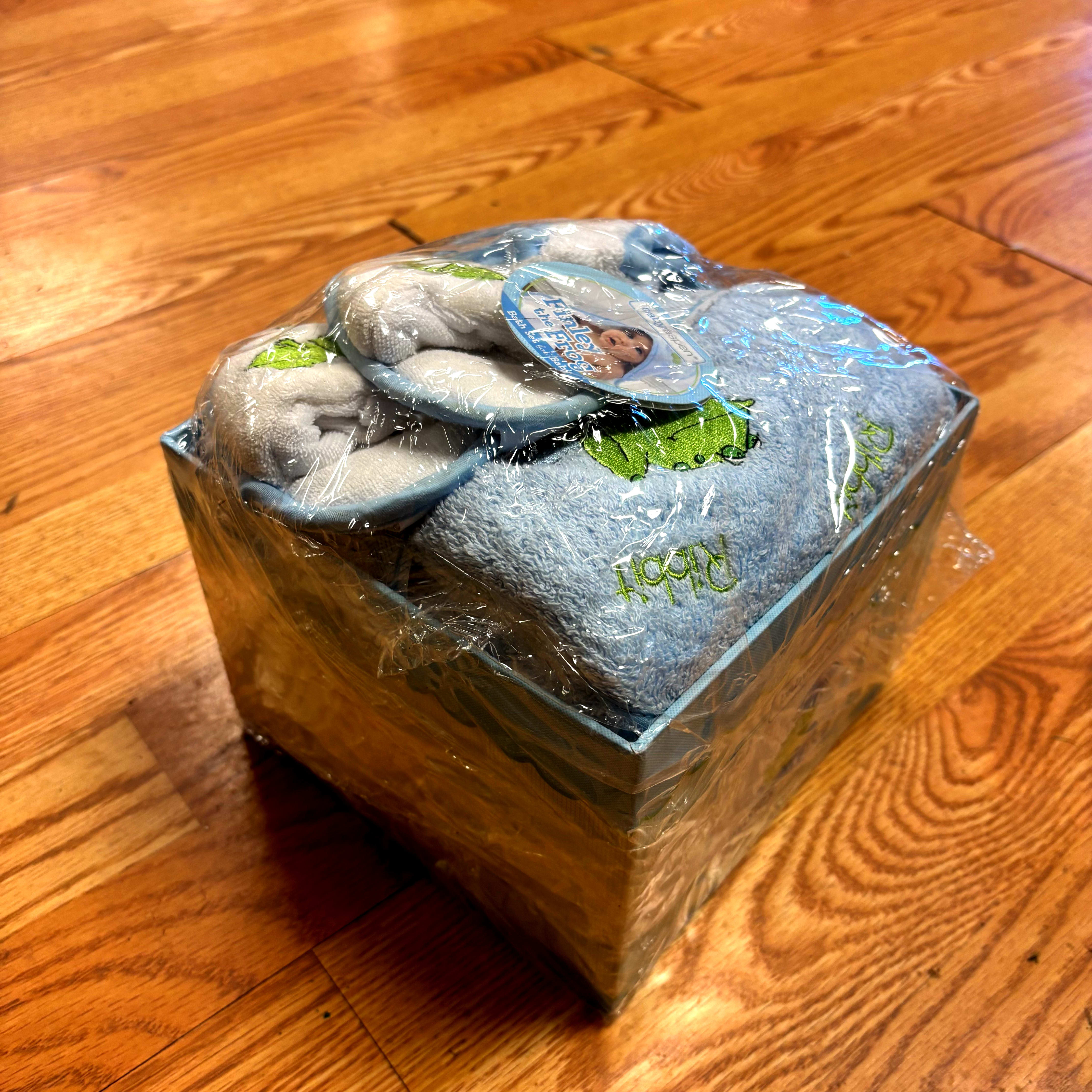 Baby Boy Blue Turtle Towel Set