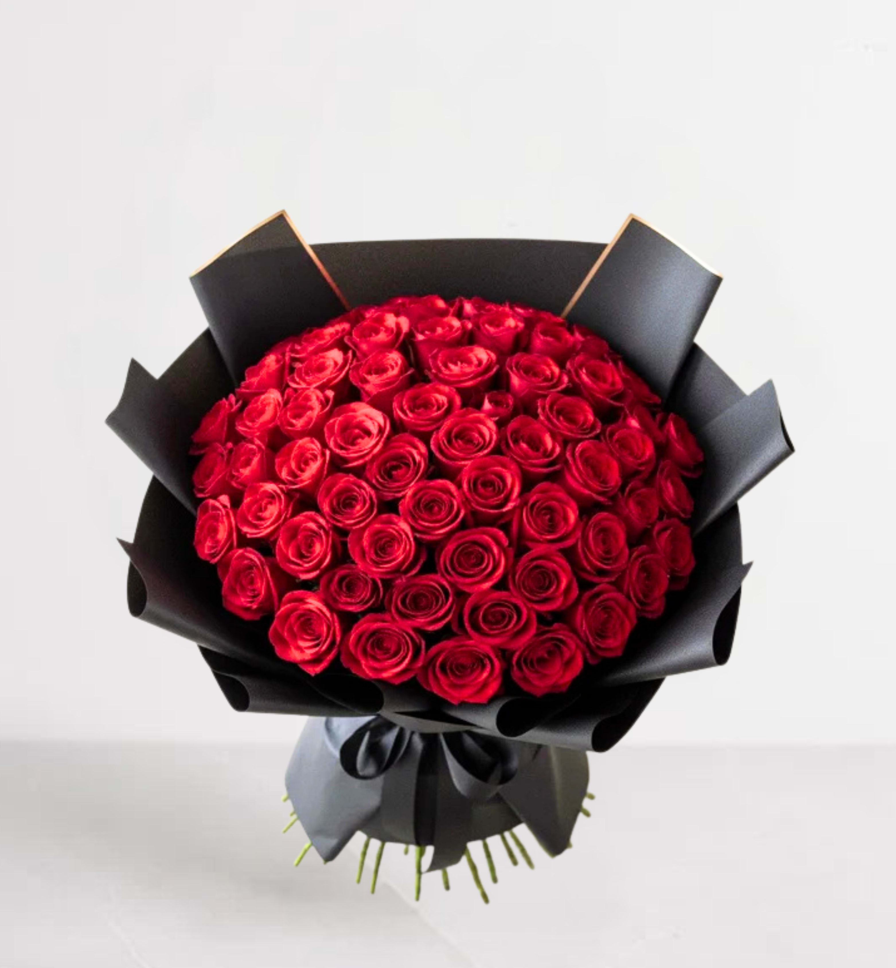 100 Roses Hand Wrapped Flower Bouquet
