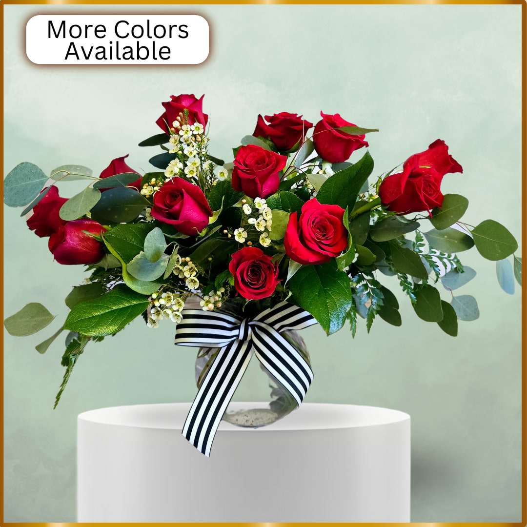 Garden Style Dozen Roses Flower Bouquet