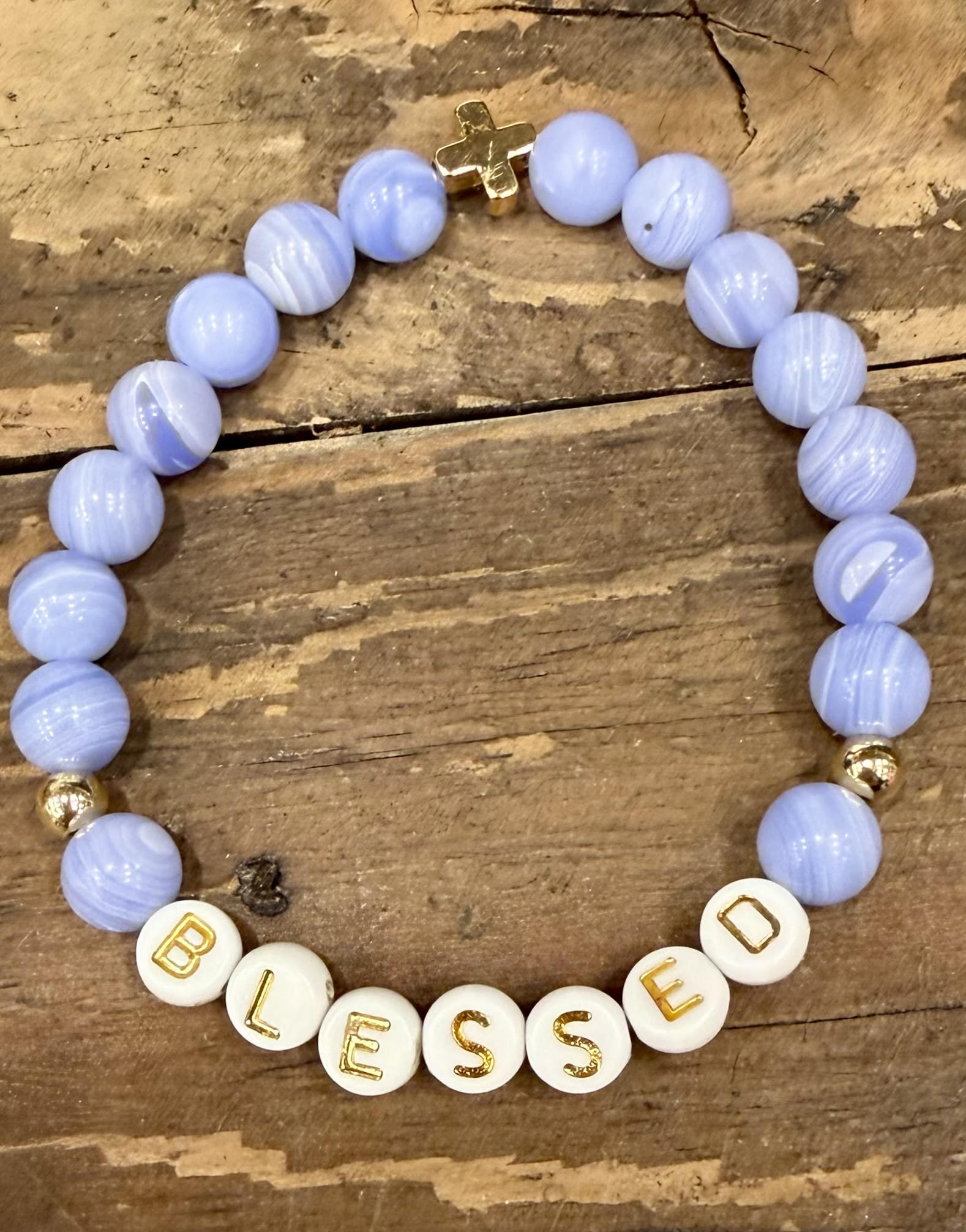 Blue Lace Agate Blessed Bracelet