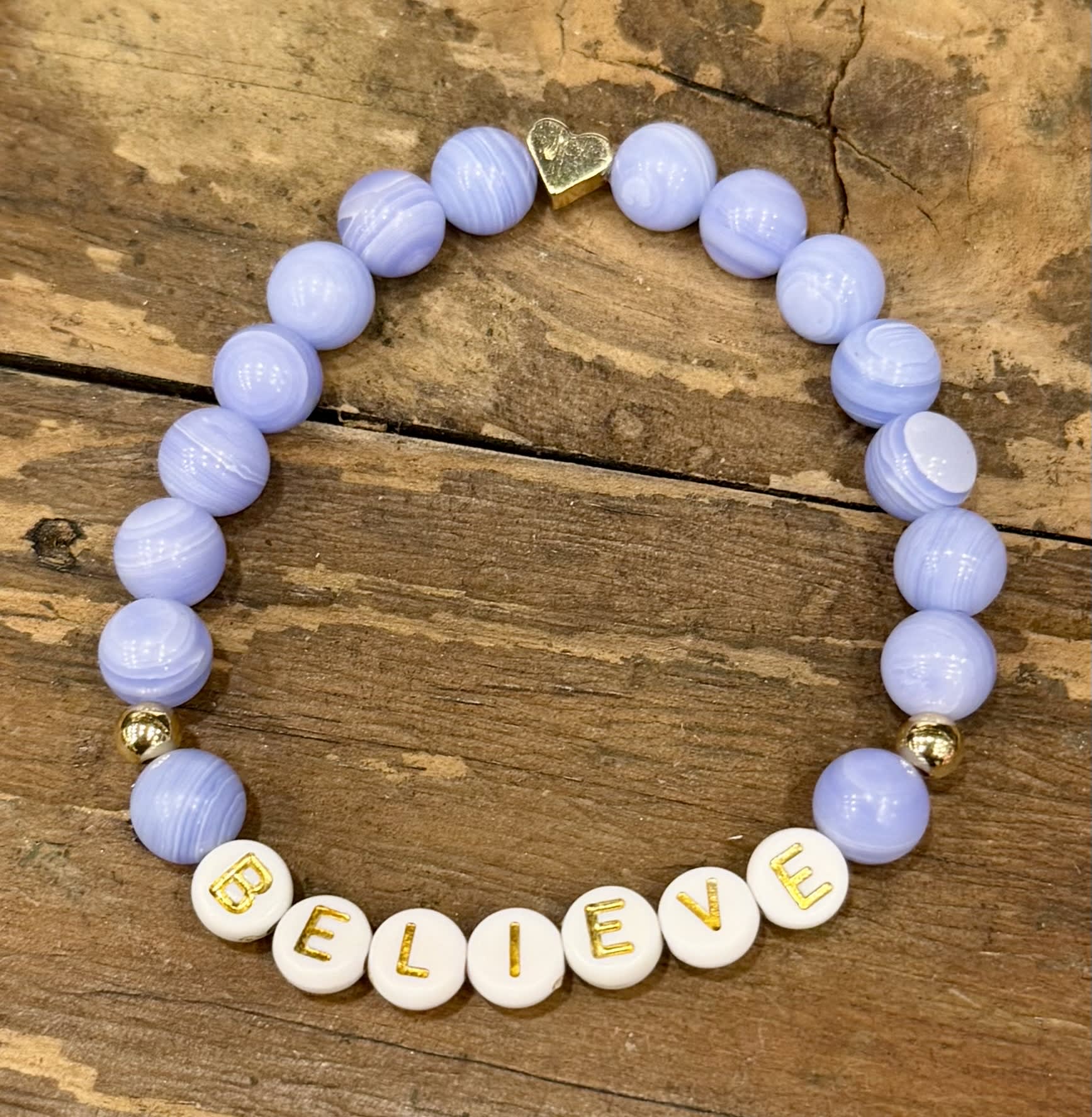 Blue Lace Agate Believe Bracelet