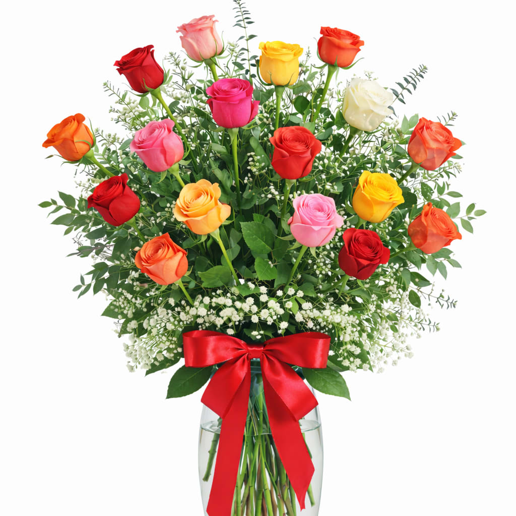 Two Dozen Premium Long Stem Assorted Colored Roses