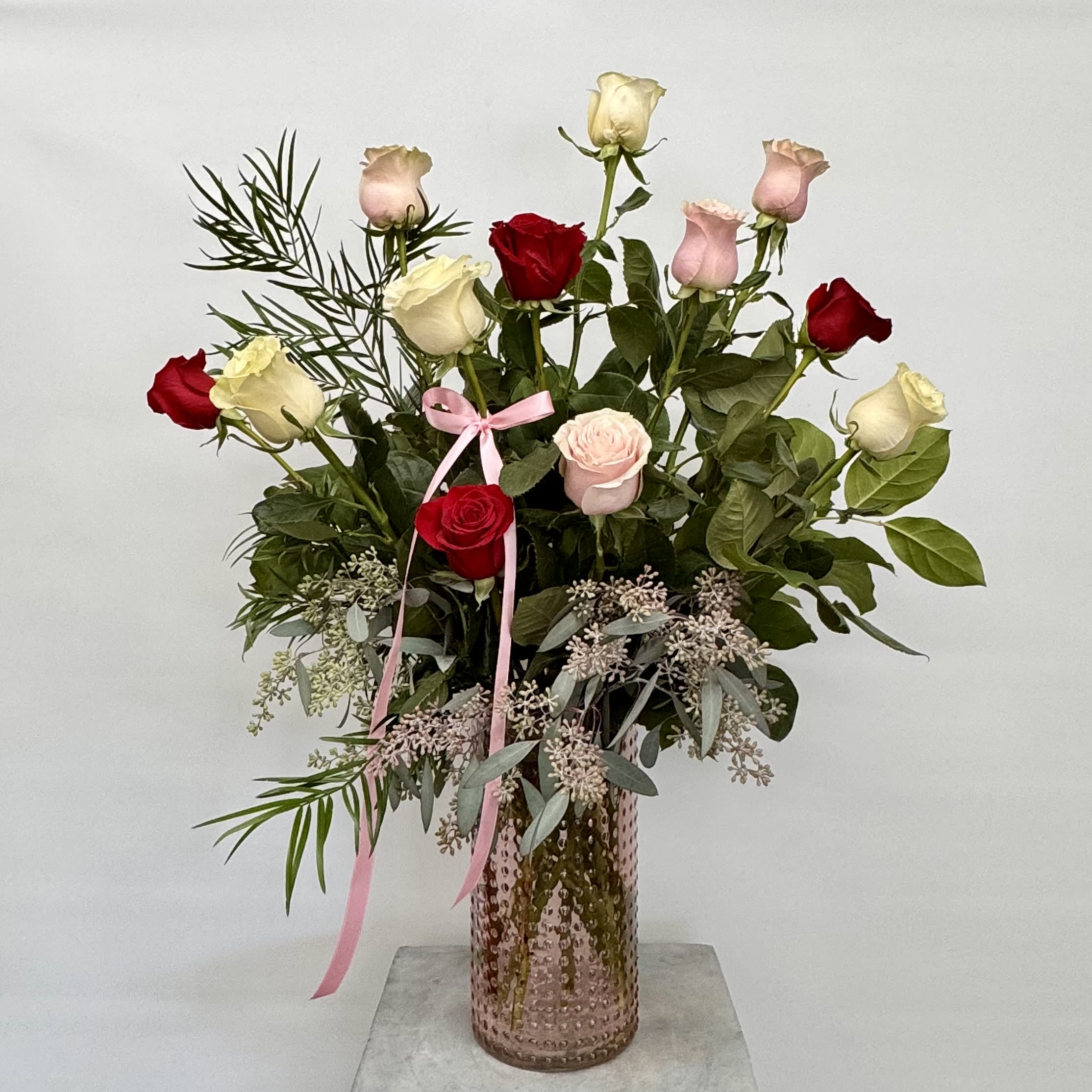 Mixed Color Roses Arranged