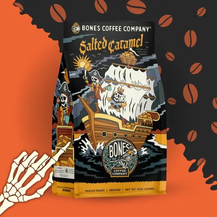 Salted Caramel Bones Ground Coffee Flower Bouquet