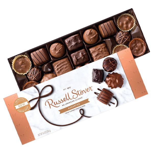 Russell Stover Assorted Milk & Dark Chocolate 16 Piece Flower Bouquet