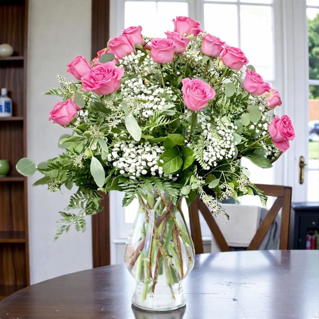 2 Dozen Knock Her Socks Off Roses - Pink