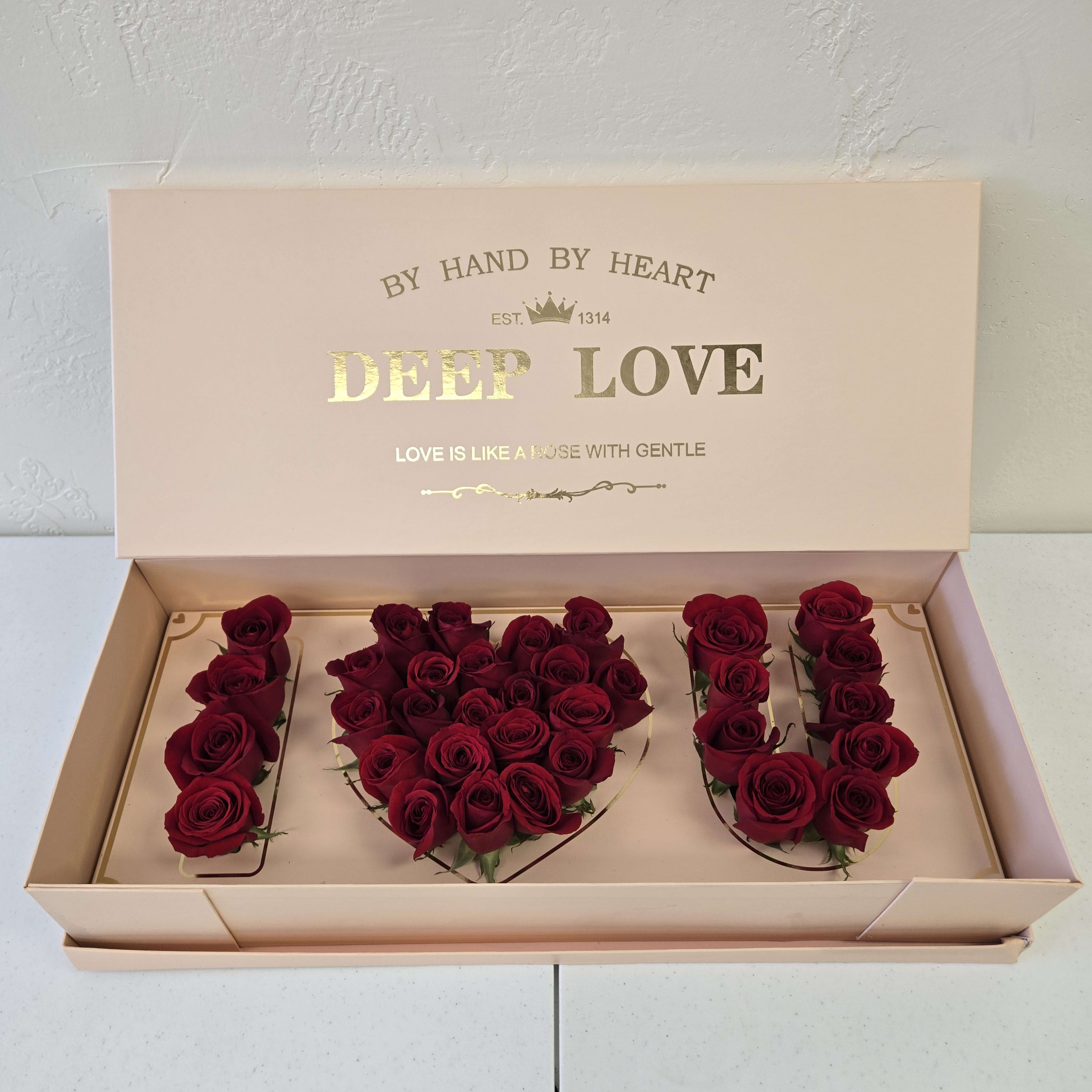 I Love U Box Flower Bouquet