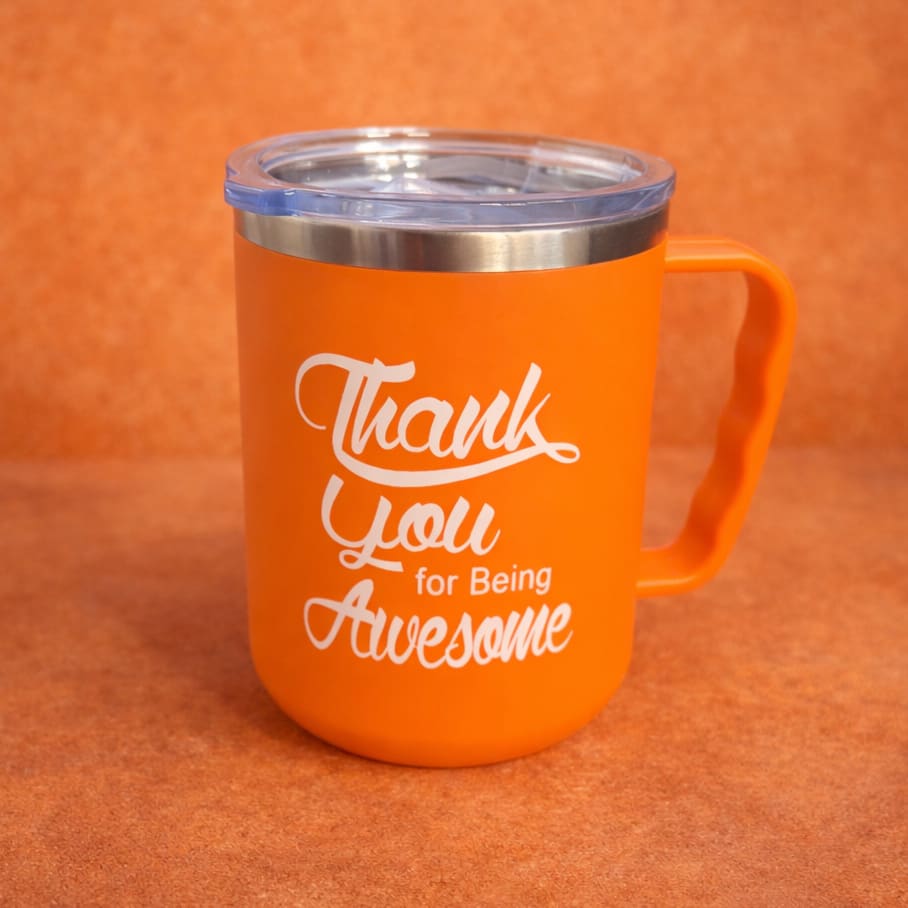 Thank you for being awesome - Insulated Travel Mug Flower Bouquet