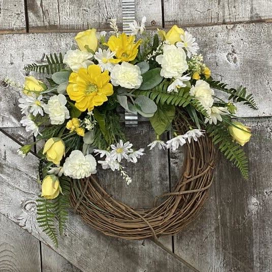 Mellow Yellow Hues Silk (Artificial) Wreath