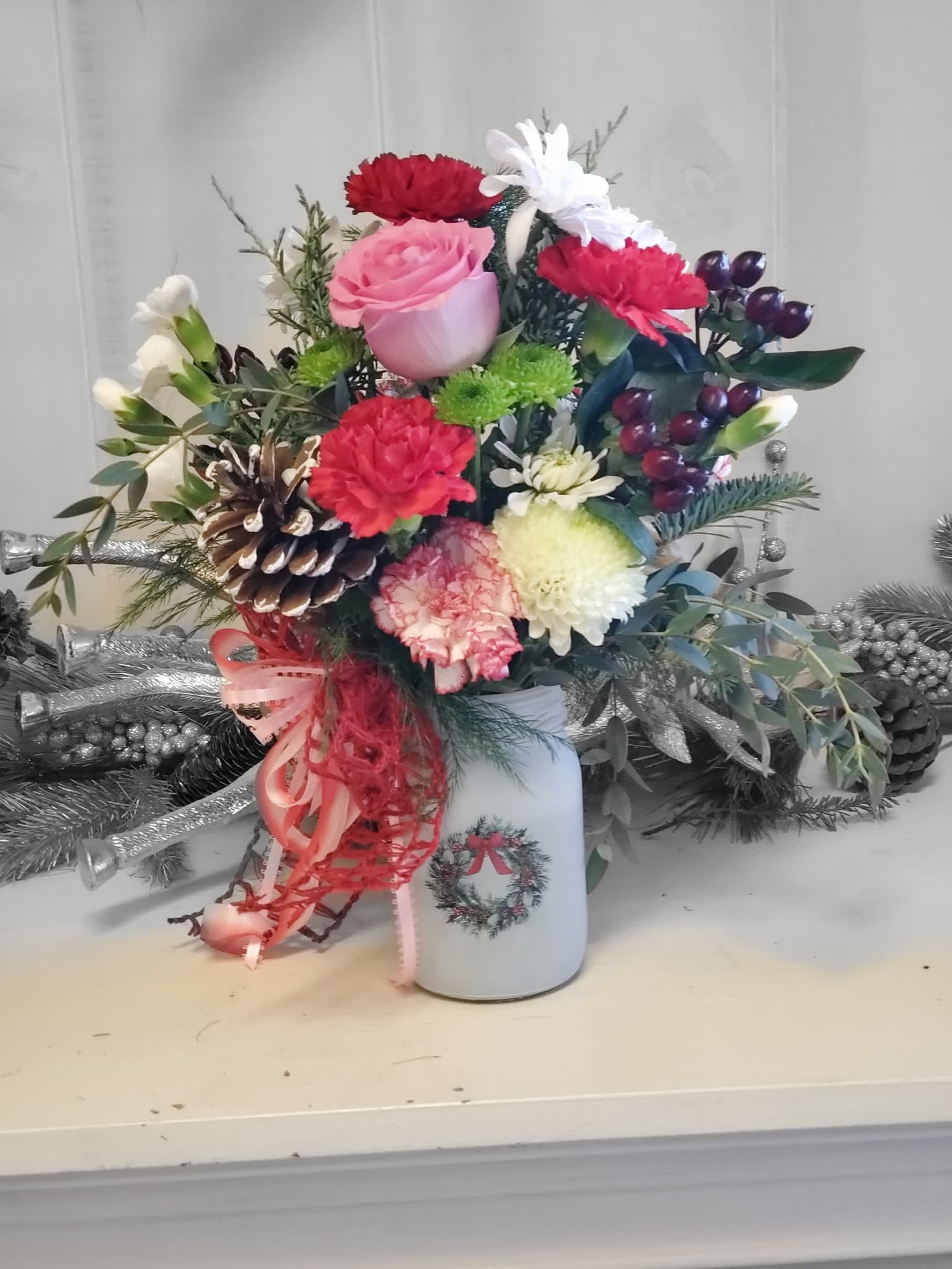 The Classic Christmas Jar Flower Bouquet