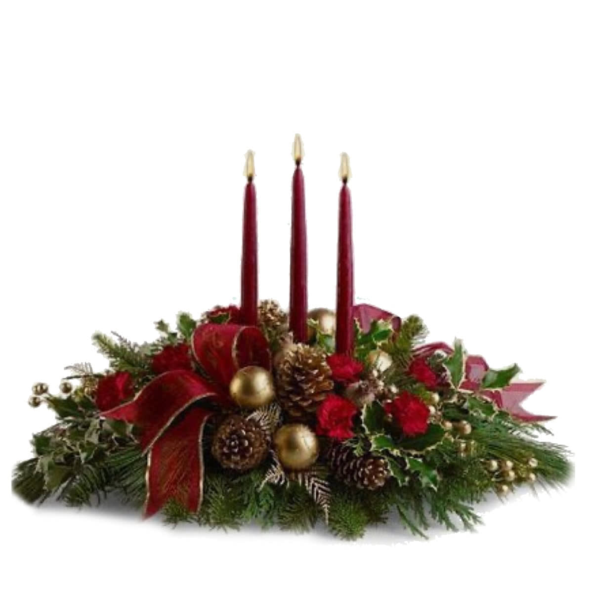 Wonderful Christmastime Centerpiece Flower Bouquet