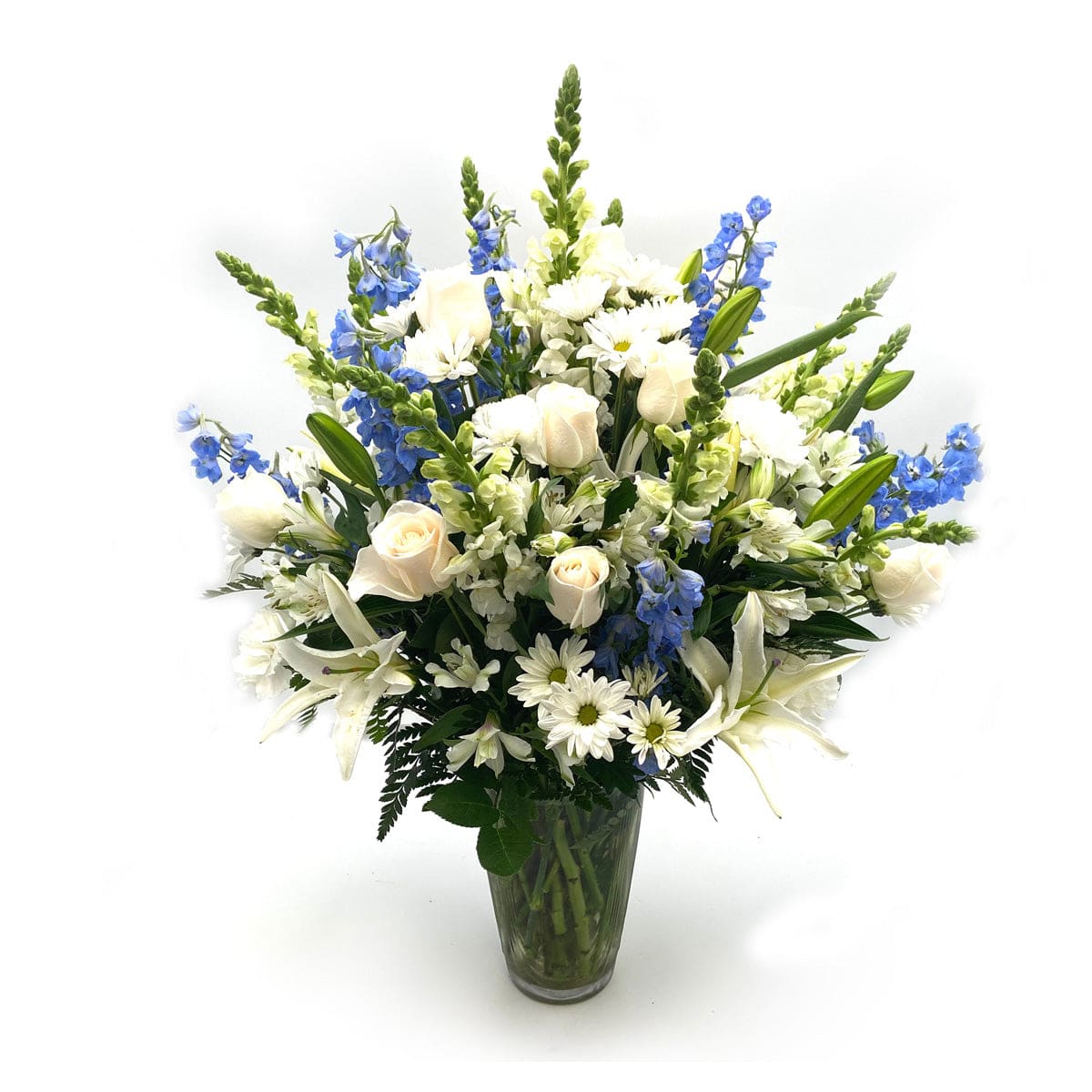 Heartfelt Blue and White Flower Bouquet