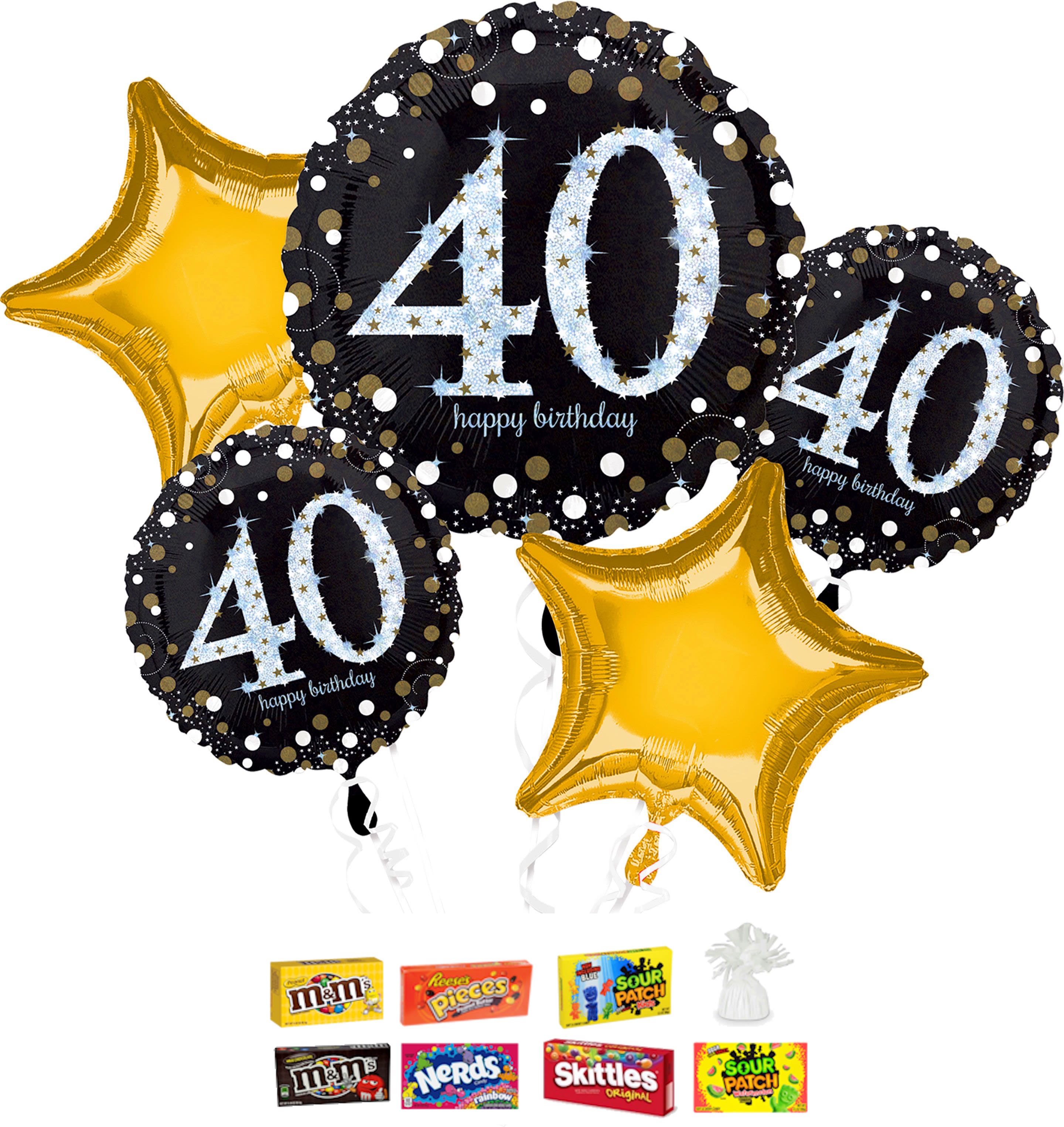 Happy 40th Birthday Balloon & Candy Bundle – Colorado Springs Delivery