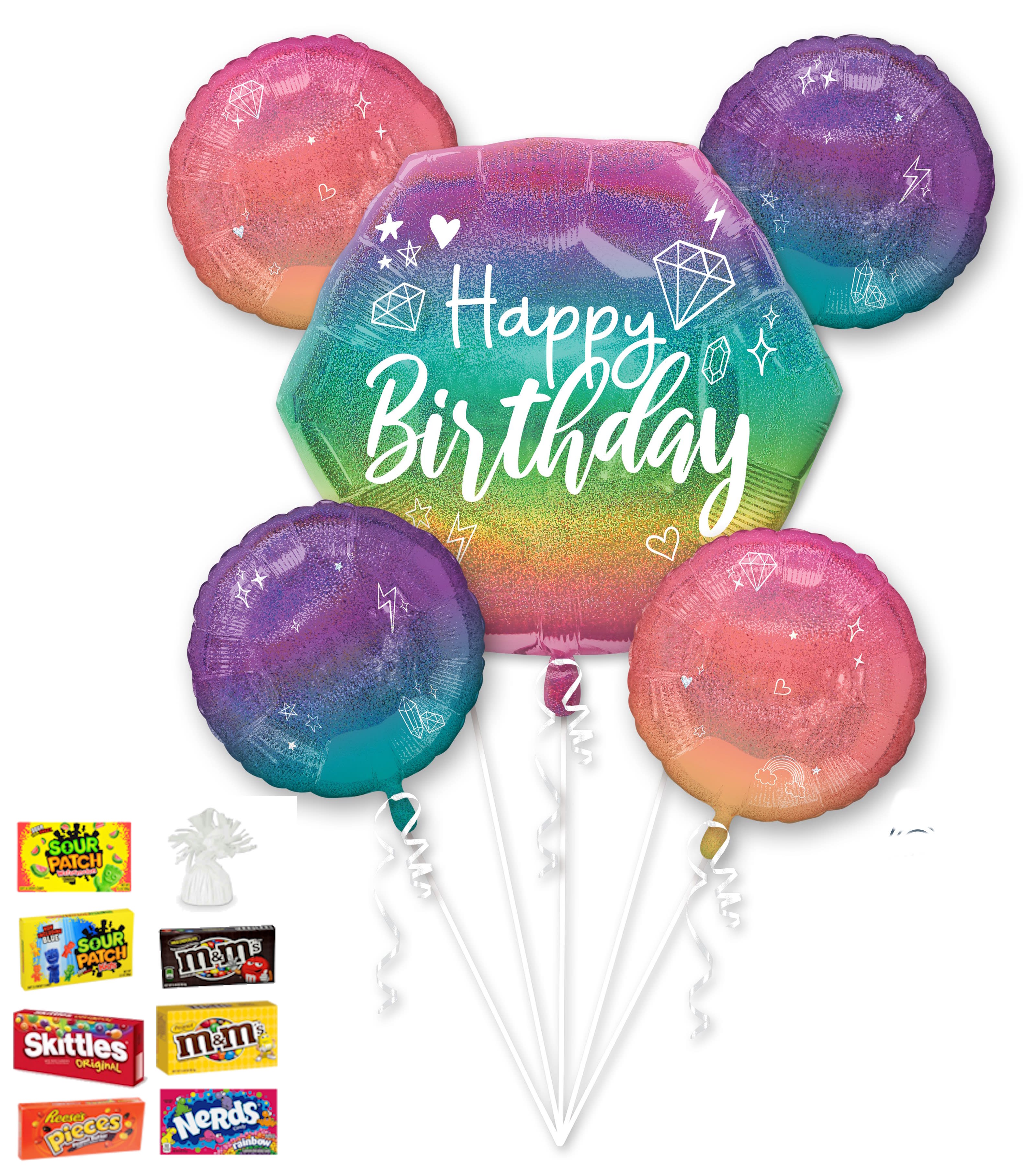 Happy Dazzle Birthday Balloon & Candy Bundle – Colorado Springs Delivery Flower Bouquet