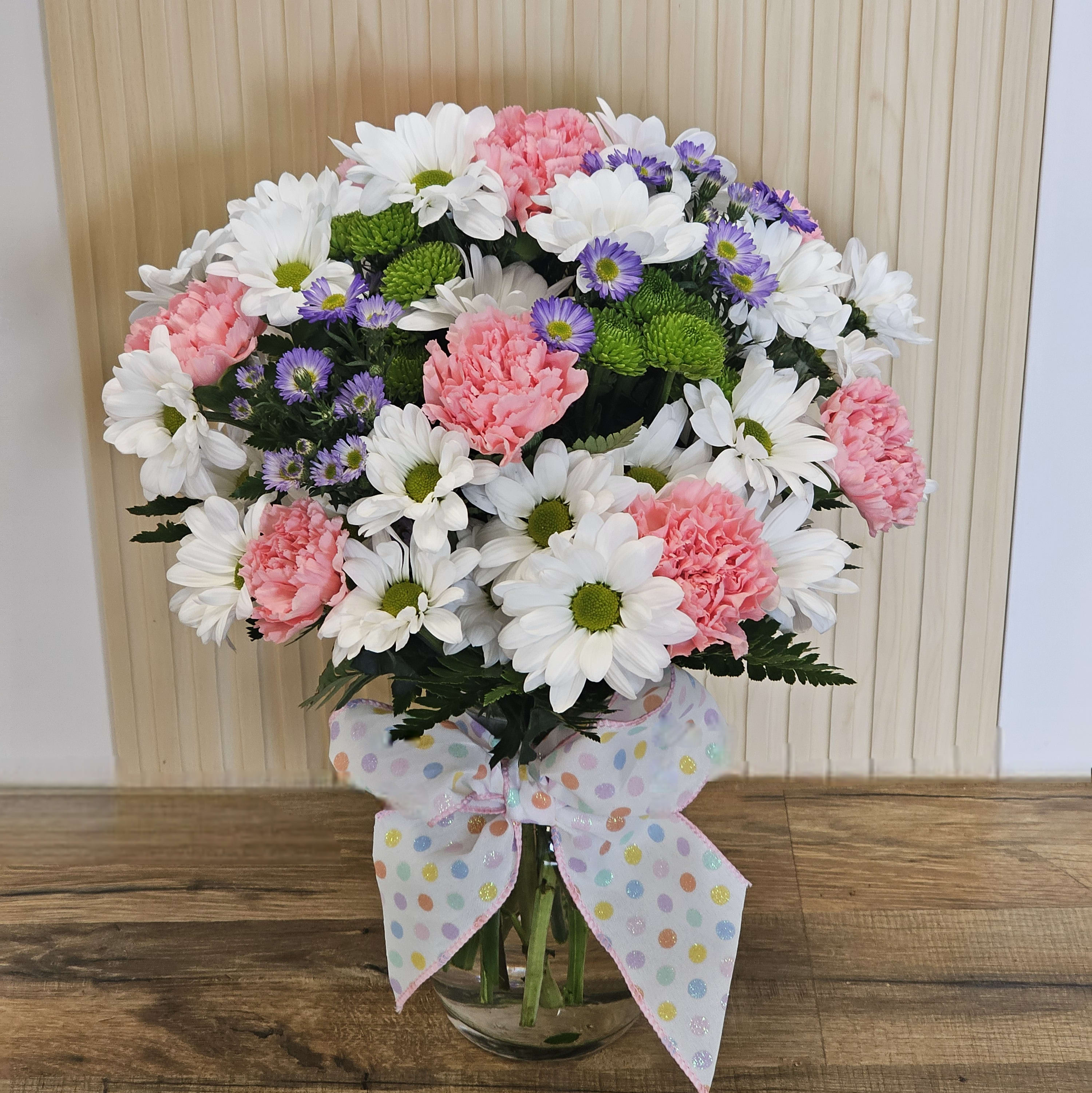Polka Dots Daisy Flower Bouquet