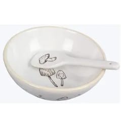 Young's Inc Bowl with Spreader (Woodland Mushroom design)