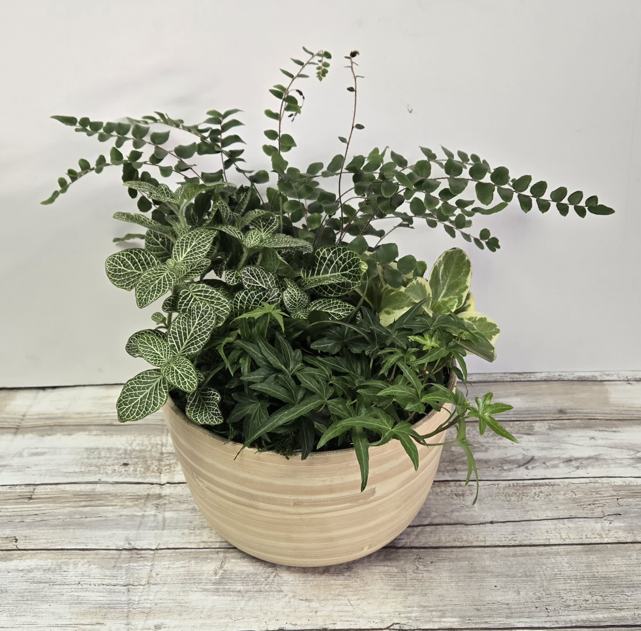 Bamboo Pot Dish Garden Flower Bouquet