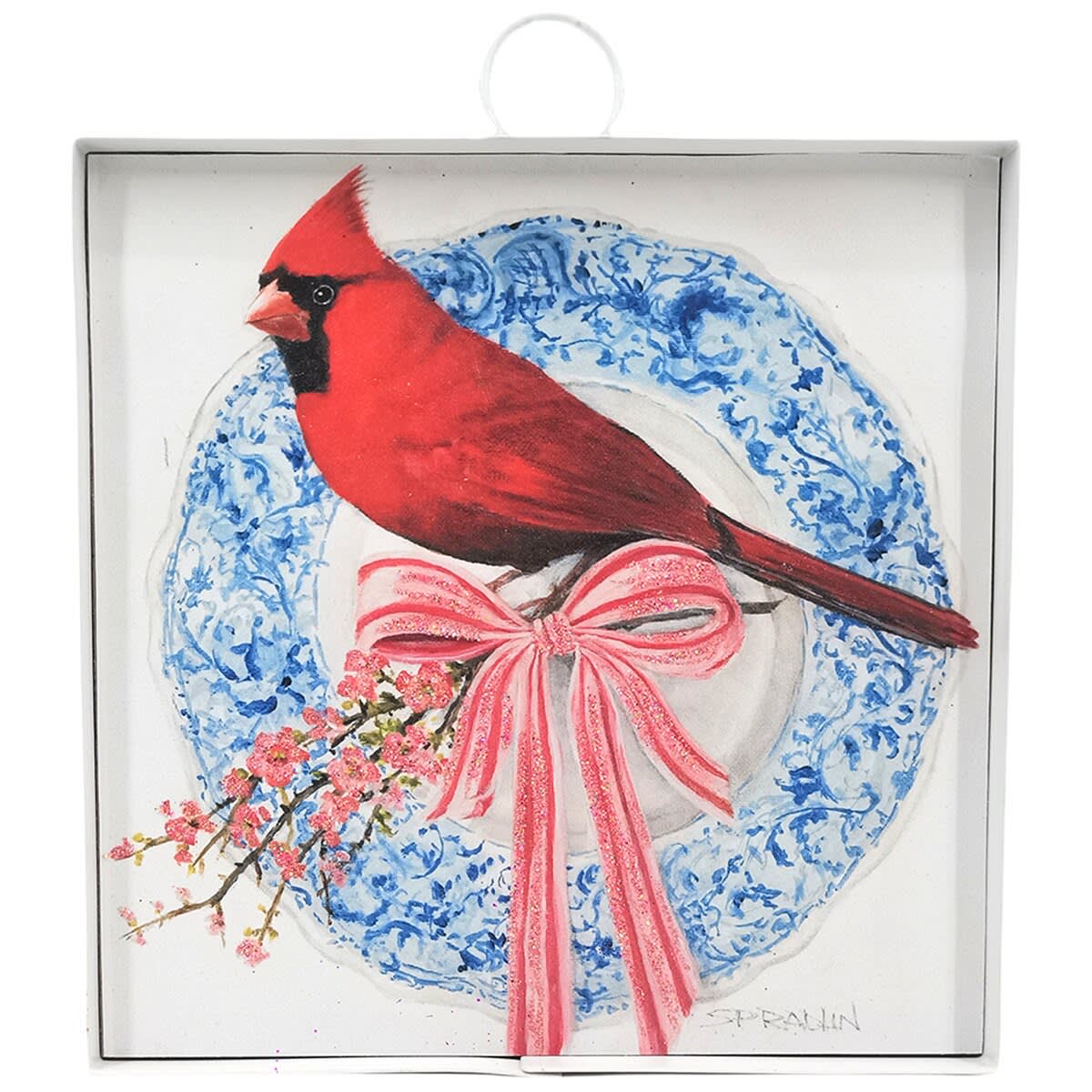 Mini Blue Plate Cardinal Print