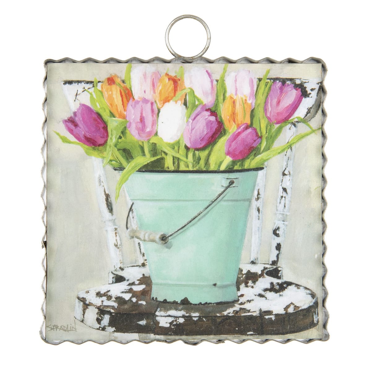 Mini Bucket of Tulips Print