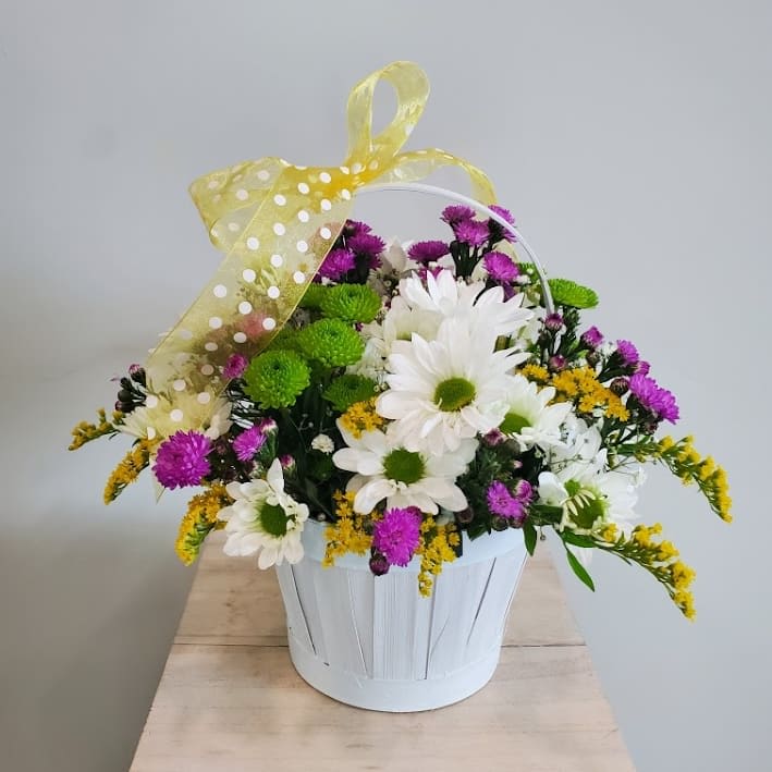 Hold Me Closer Tiny Basket Flower Bouquet