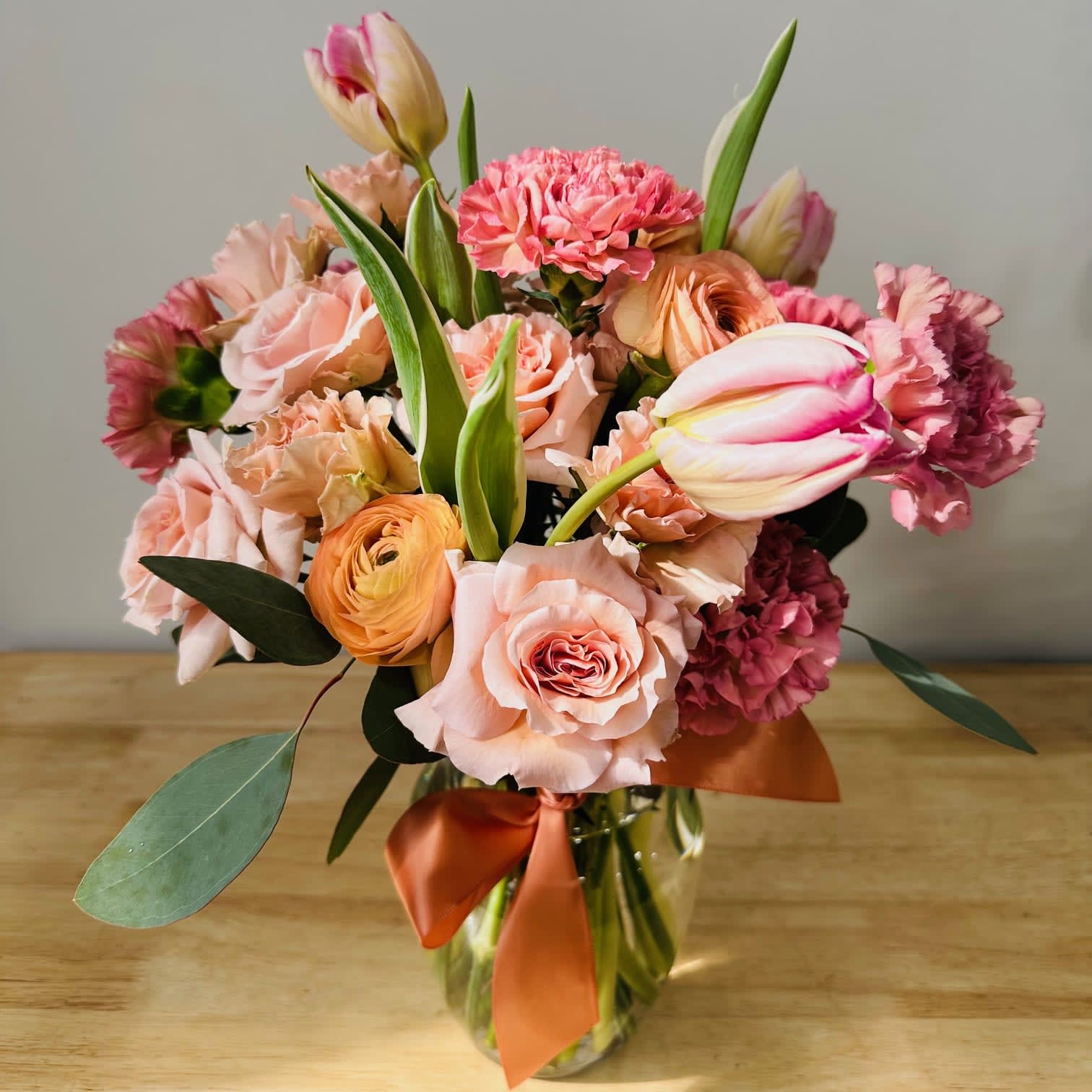 Peachy Pink Flower Bouquet