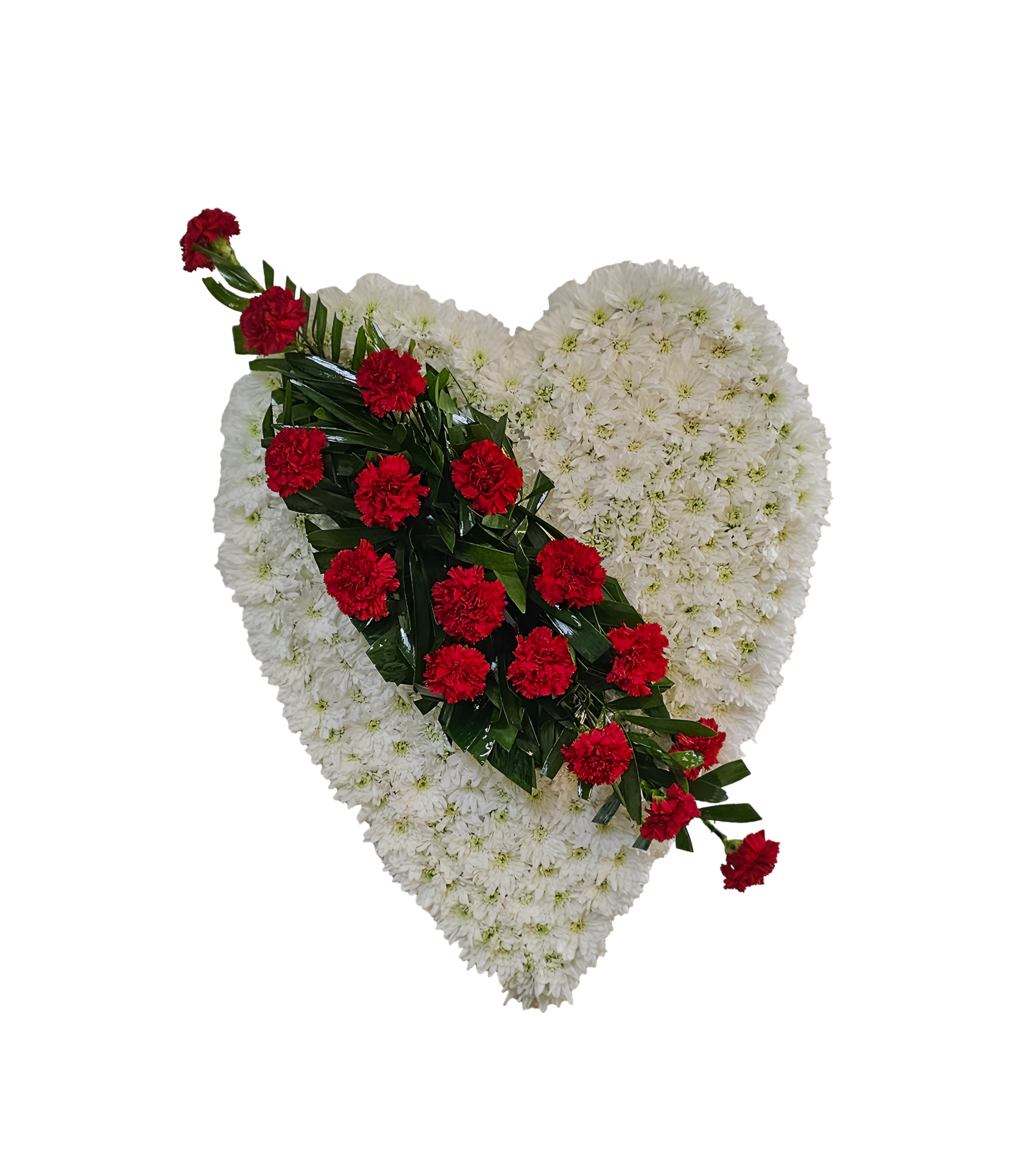 D-3 Corazón de pompones con focal en claveles