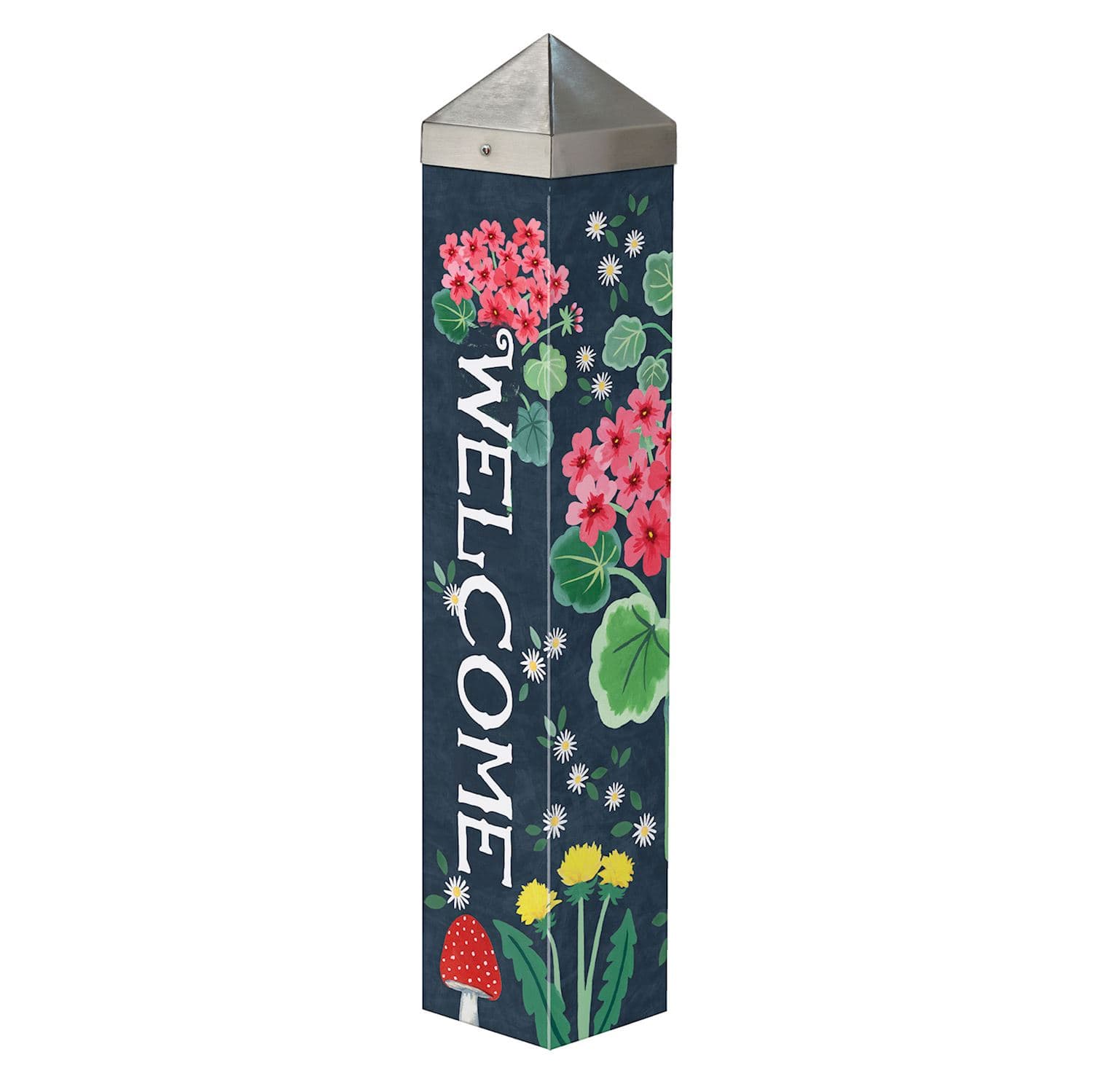 Geranium Welcome 20" Art Pole