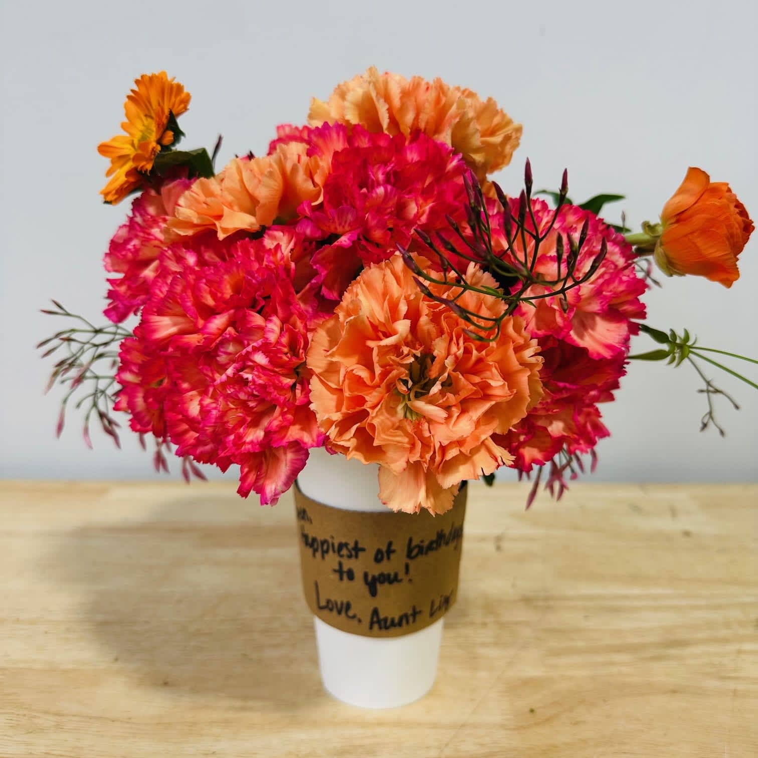 The Crystal - 16 oz. To-Go Cup Flower Bouquet