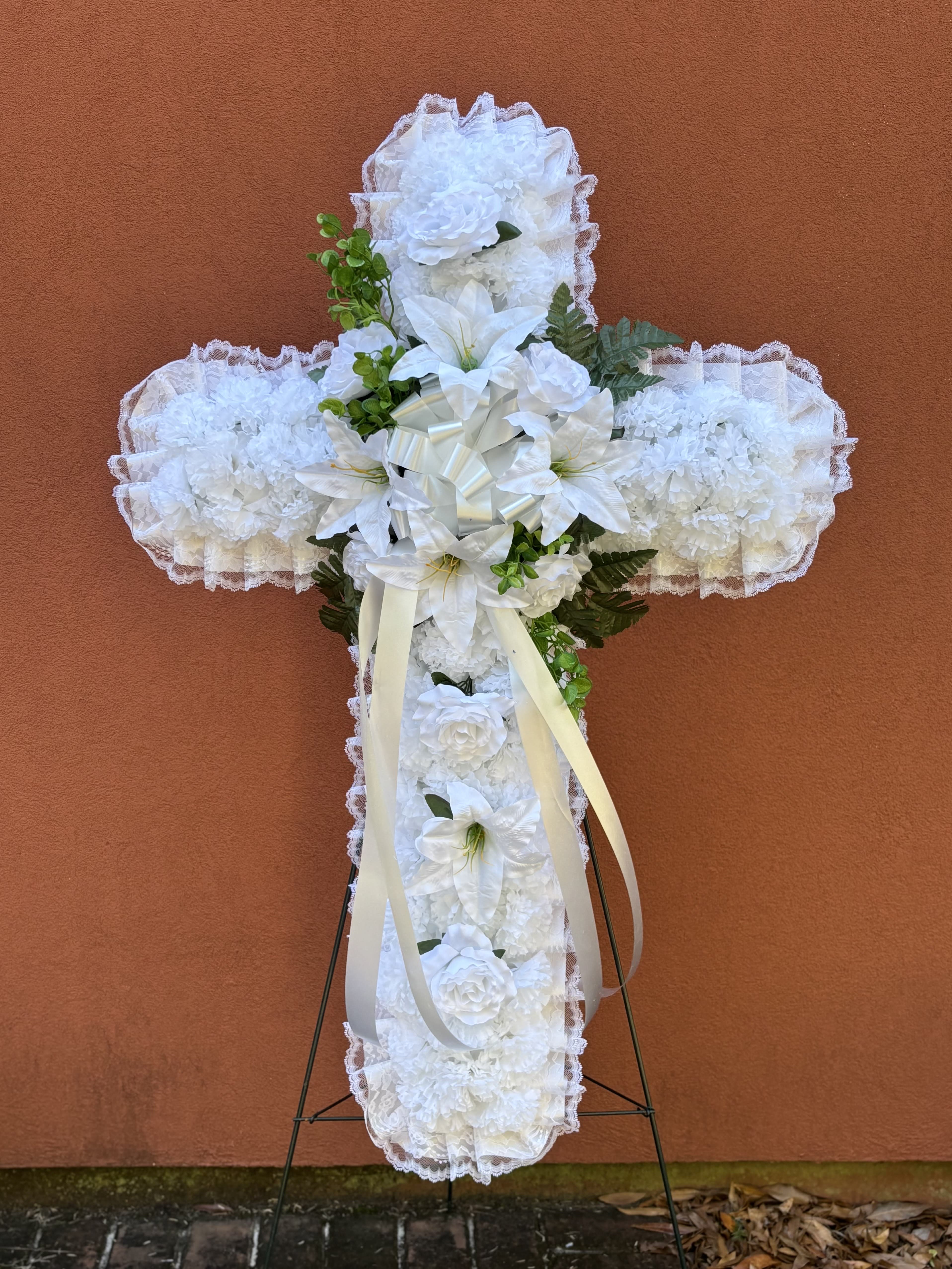 White Silk Cross Flower Bouquet