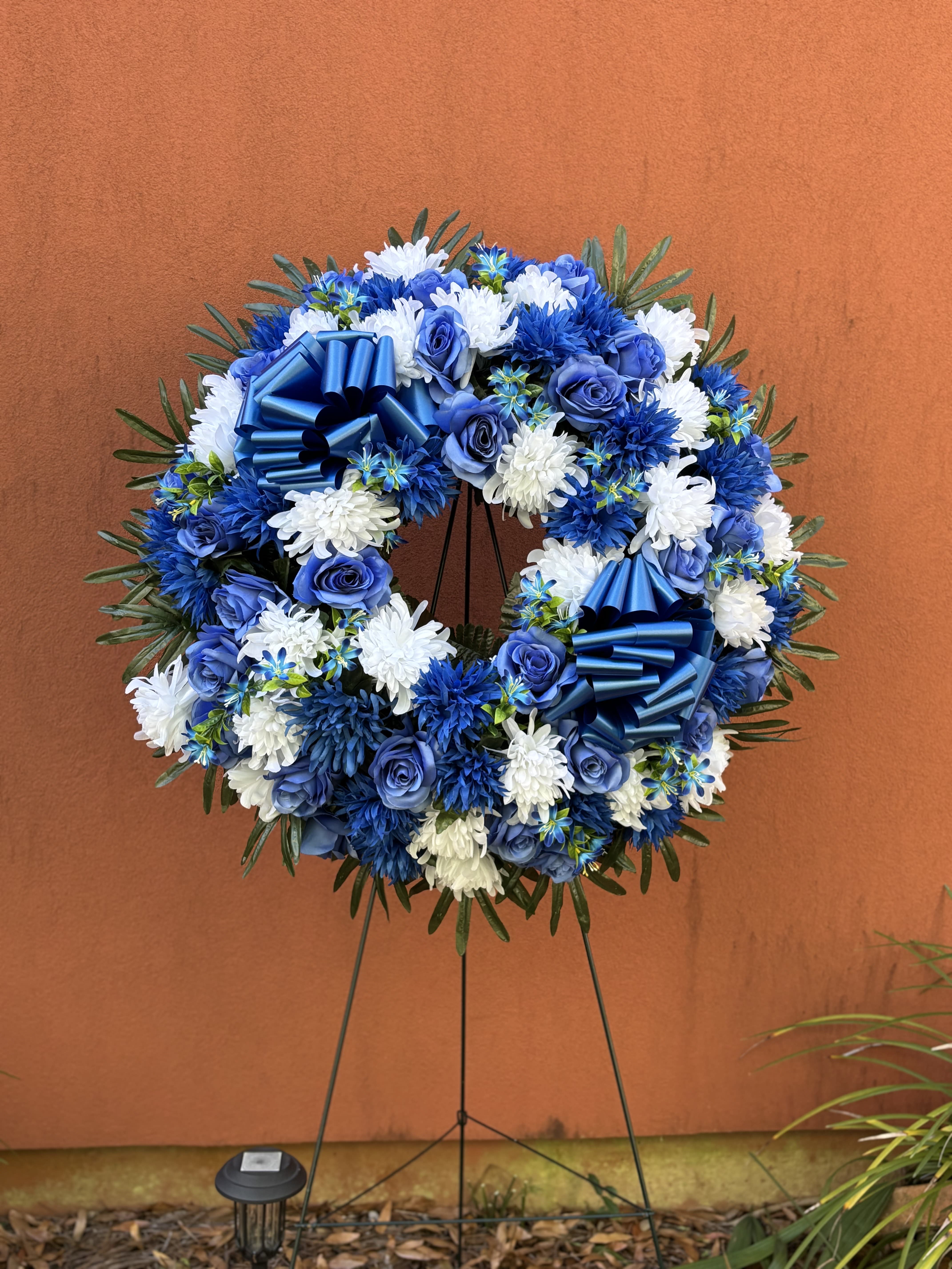 Blue Silk Wreath