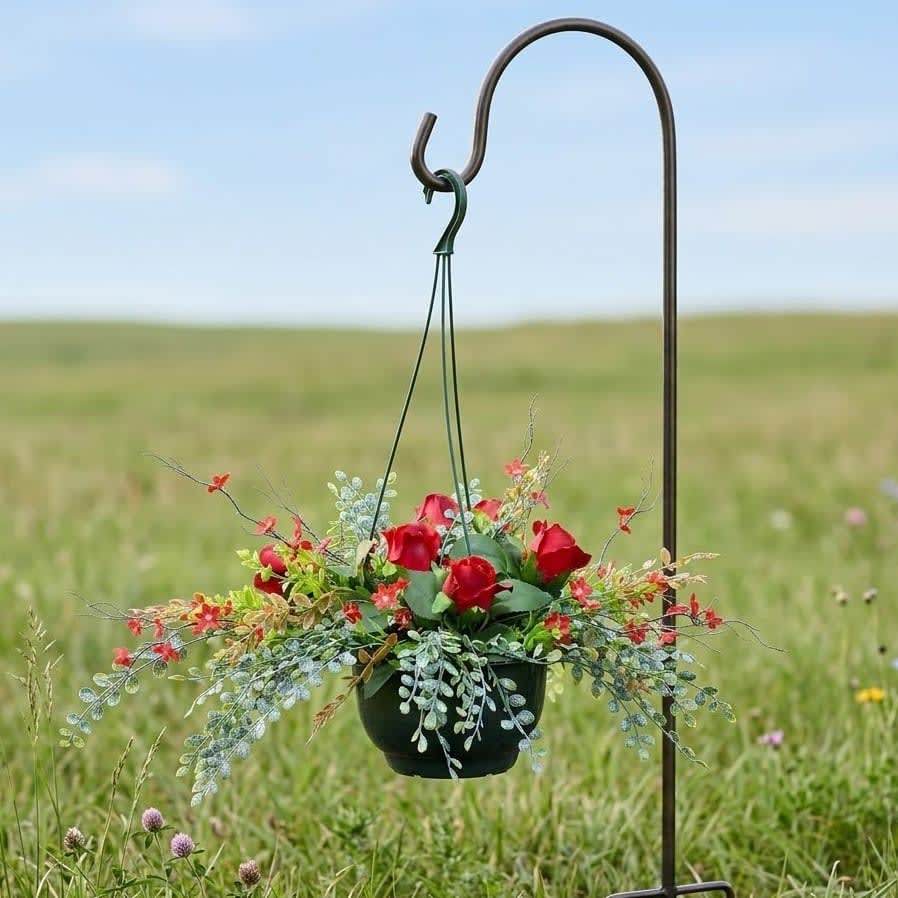 Cemetery Silk (Artificial) Hanging Basket