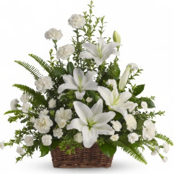 White Lilly Basket