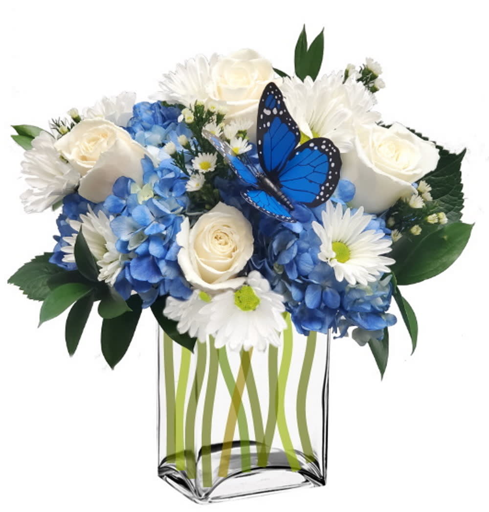 Blue Moon w/ Butterfly Flower Bouquet