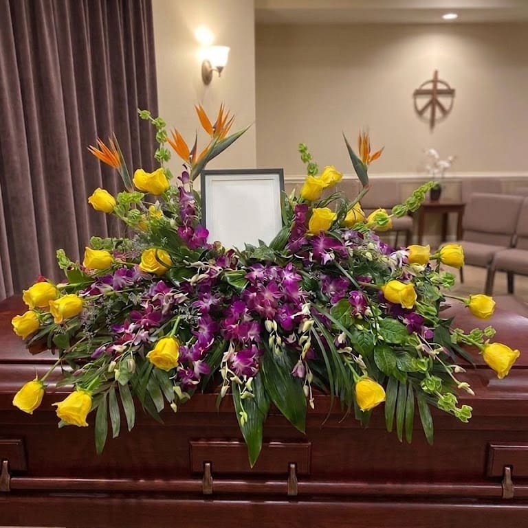 Tropical Tribute Casket Spray