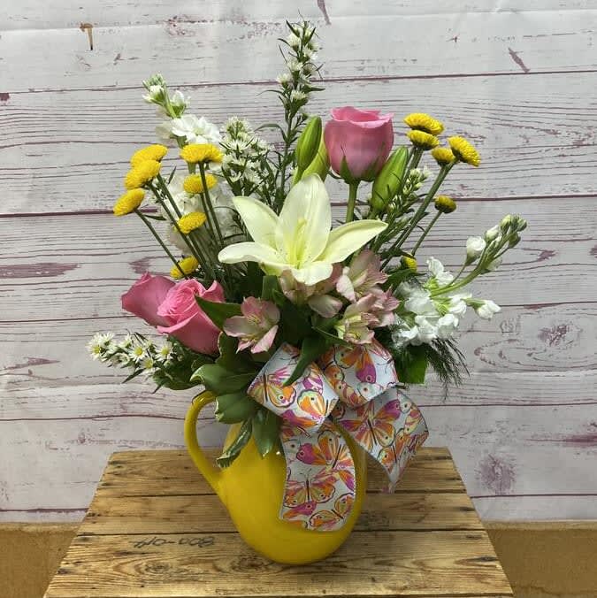 Pitcher Perfect Flower Bouquet