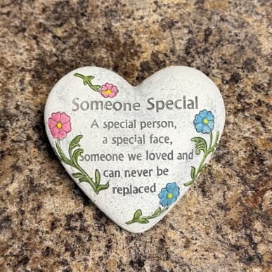 Memorial Heart Stones Flower Bouquet