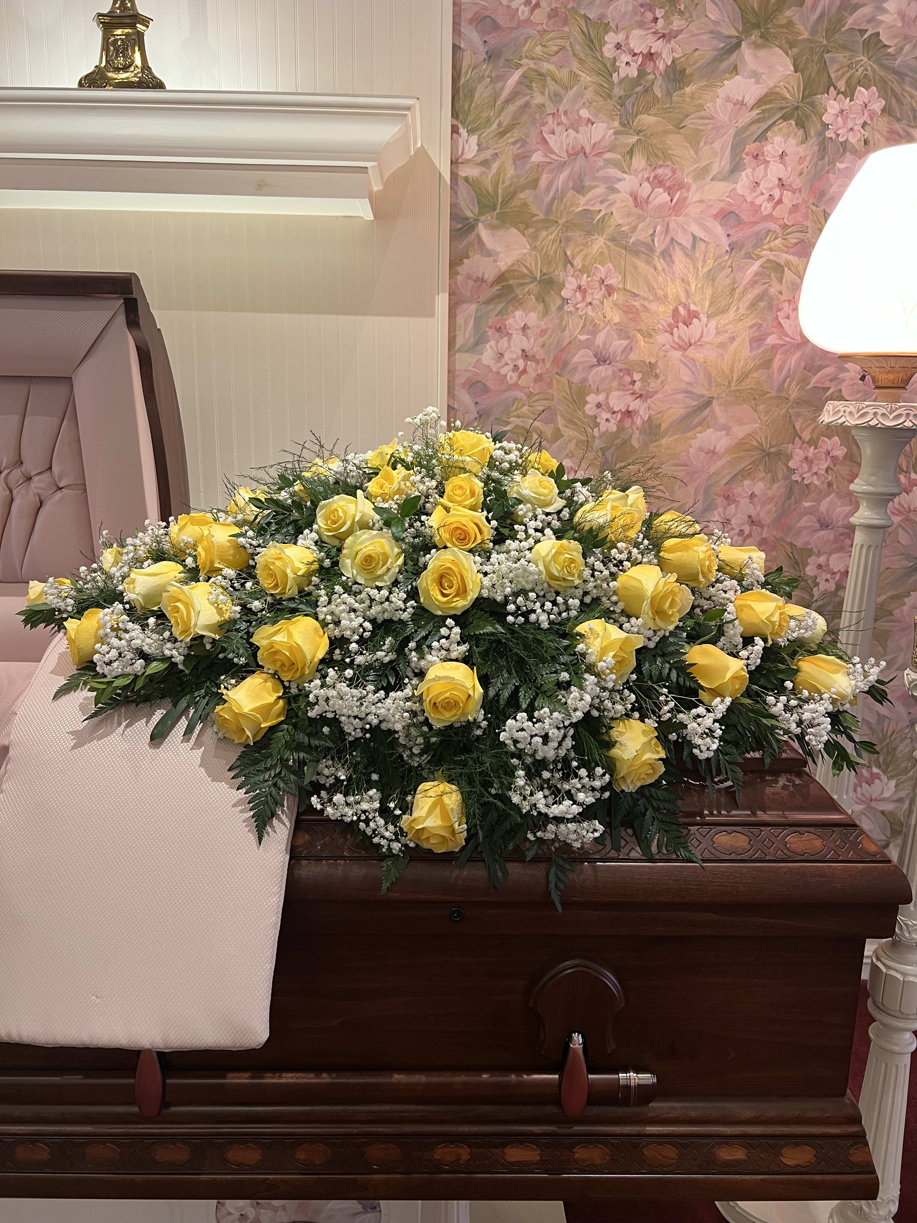 Yellow Rose Casket Spray