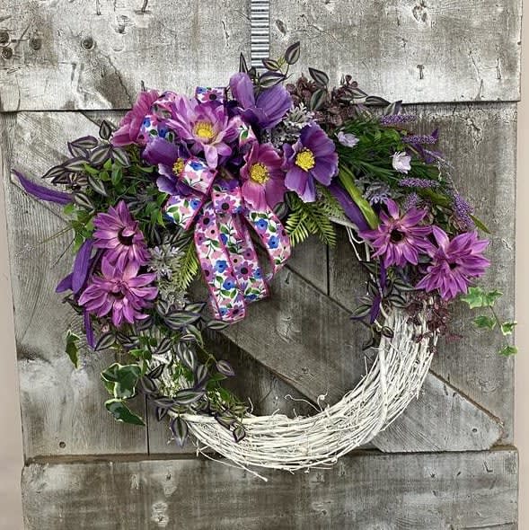 Purple Petals Silk (Artificial) Wreath