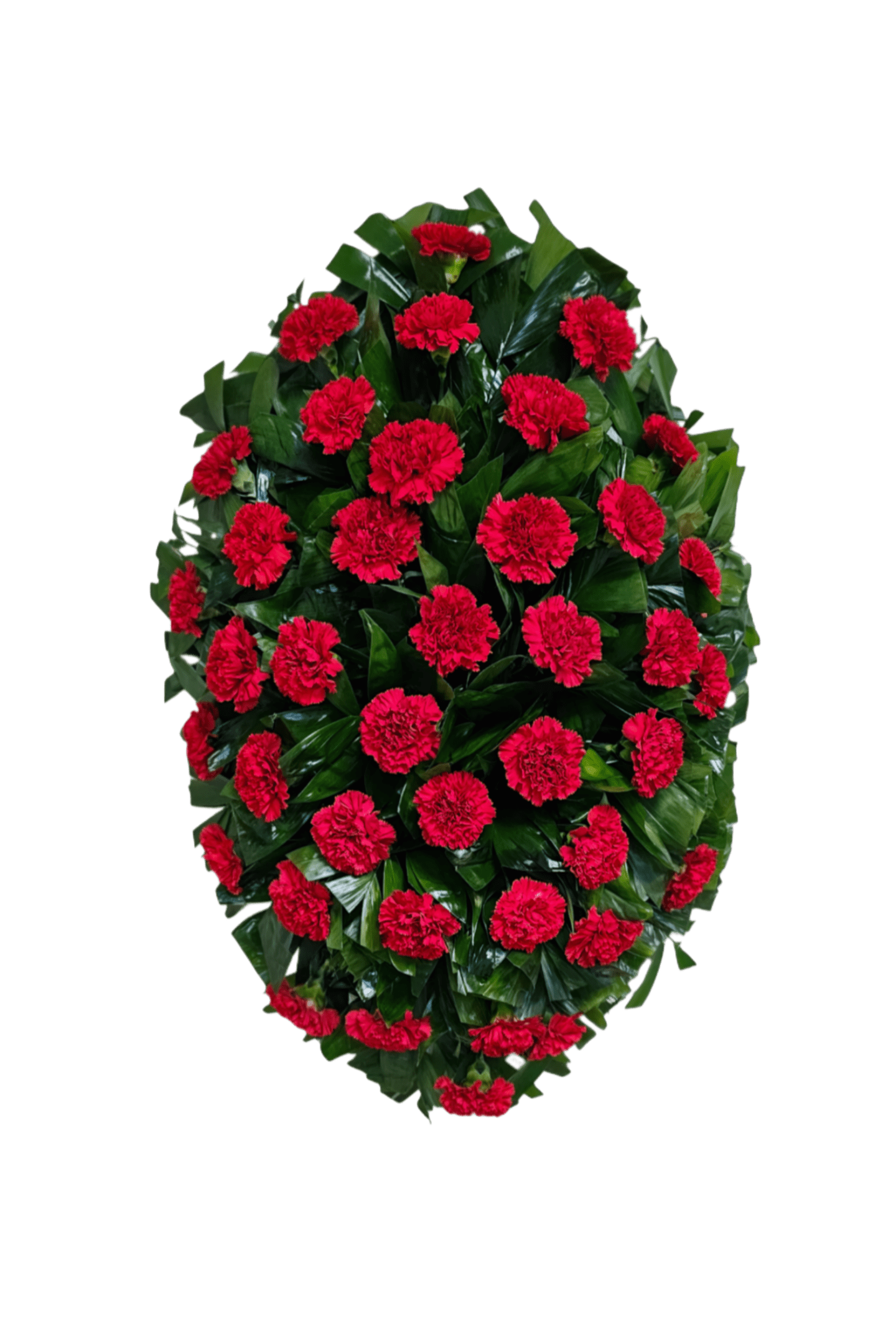 C-8 Corona de claveles con cinta impresa