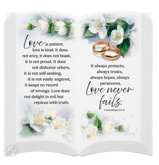 "Love is Patient" Book Easel Plaque