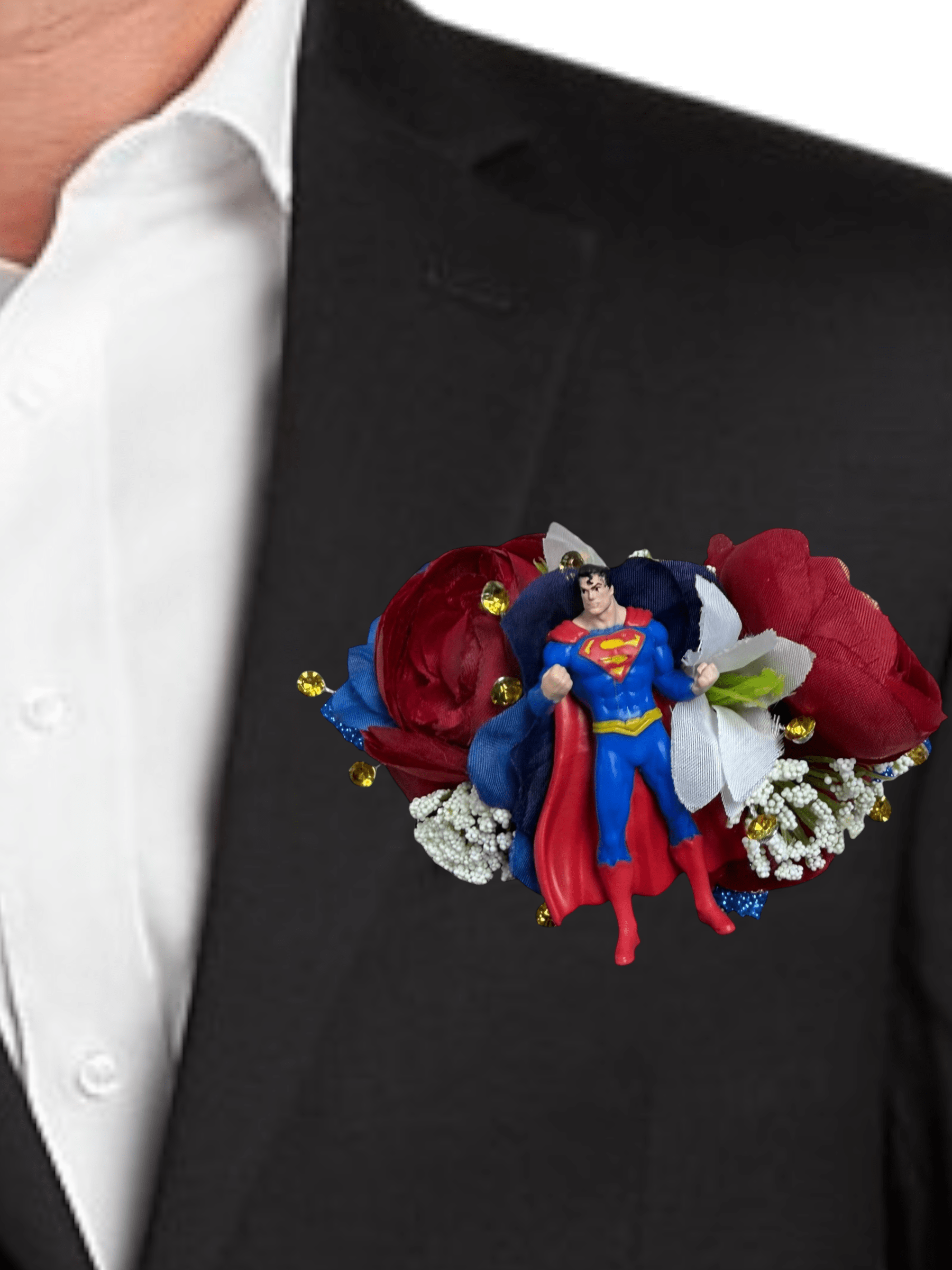Power Ranger Pocket Square Flower Bouquet